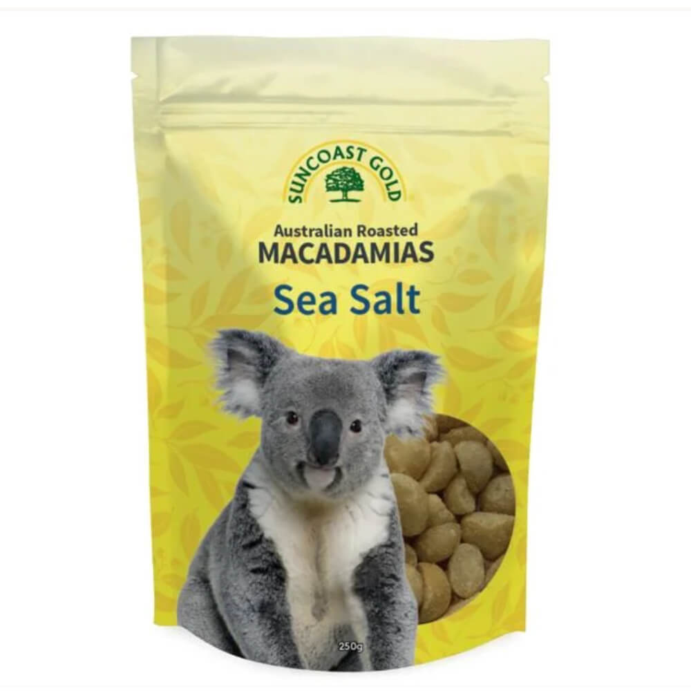 Australian Souvenir Macadamias 250g Sea Salt Flavour by Suncoast Gold