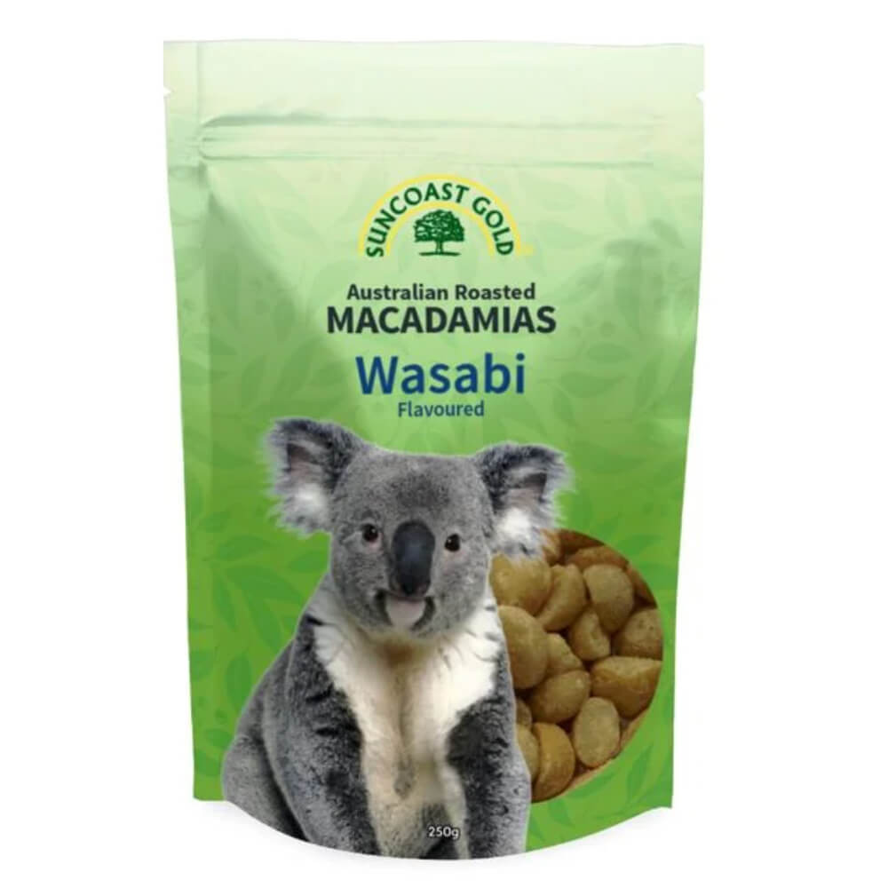Australian Souvenir Macadamias 250g Wasabi Flavour by Suncoast Gold