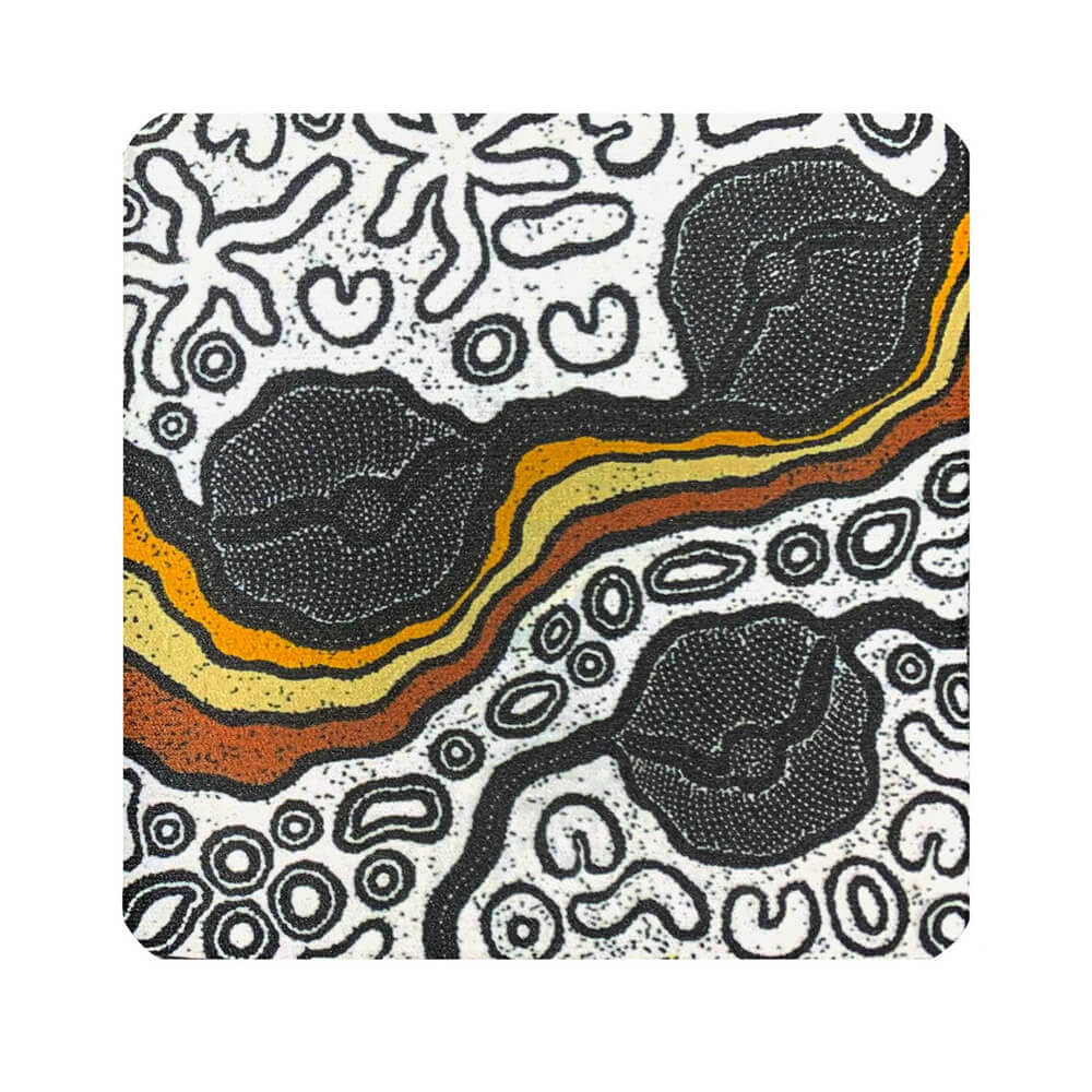 Australian Souvenir Aboriginal Coaster by Delvine Petyarre from Utopia