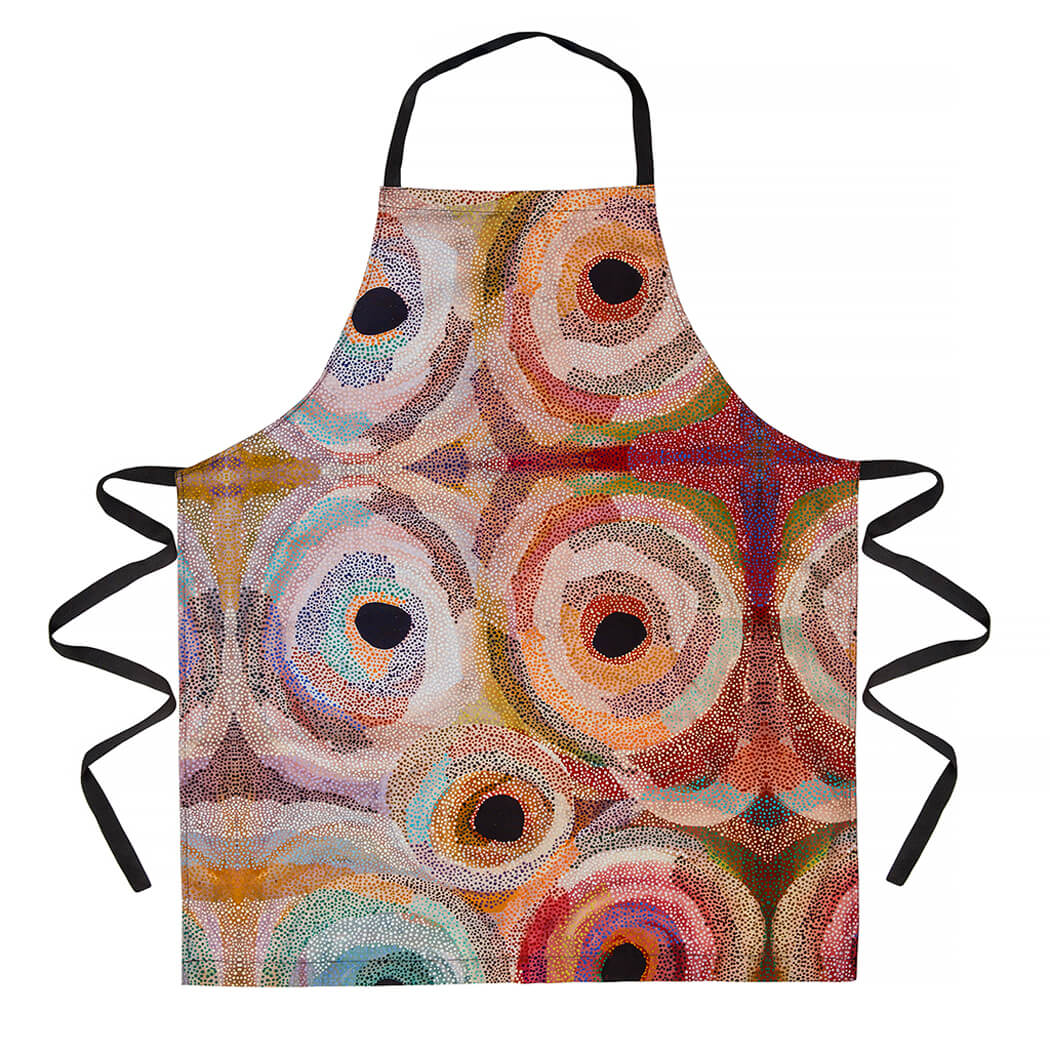 Australian Souvenir Apron with Aboriginal Art by Marianne Burton