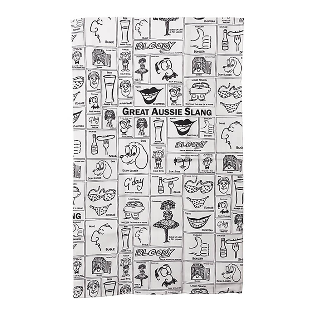 Australian Souvenir Aussie Slang Tea Towel by Alperstein Designs at BitsofAustralia 