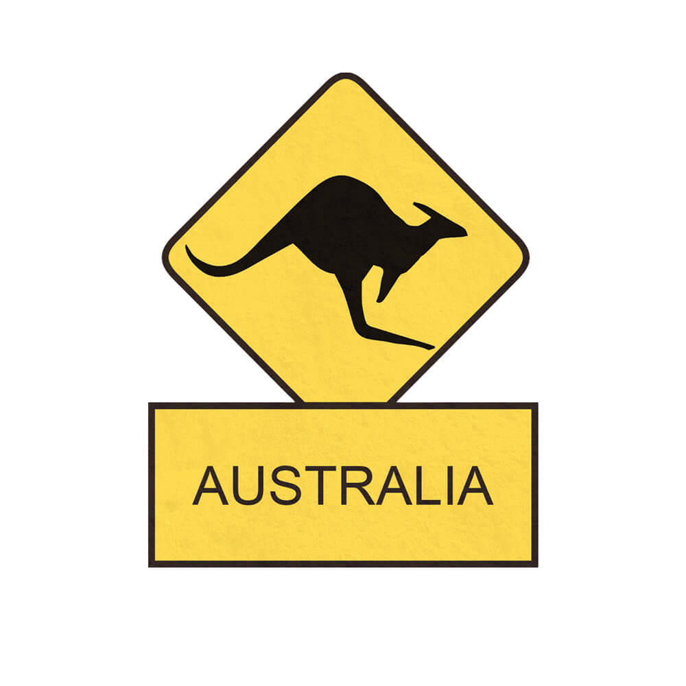 Australian Souvenir Kangaroo Road Sign Fridge Magnet - Bits of Australia
