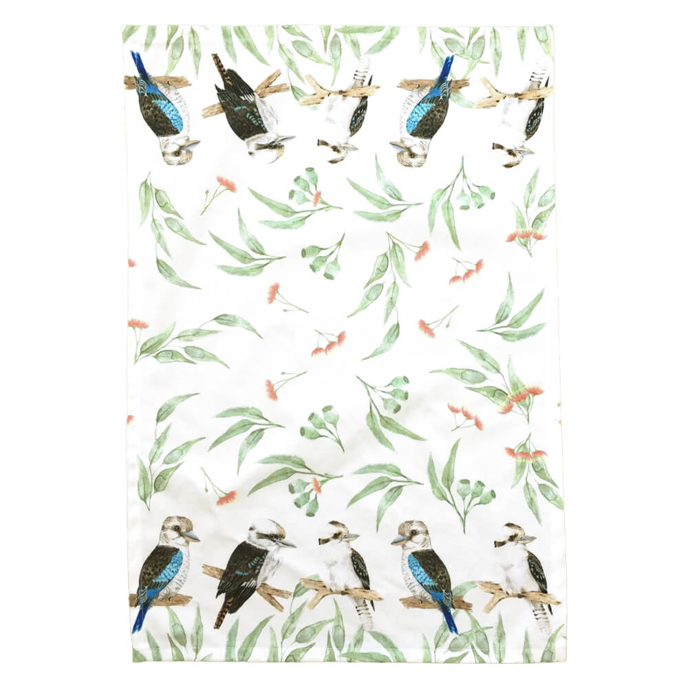 Australian Souvenir Tea Towel Kookaburras by Silken Twine