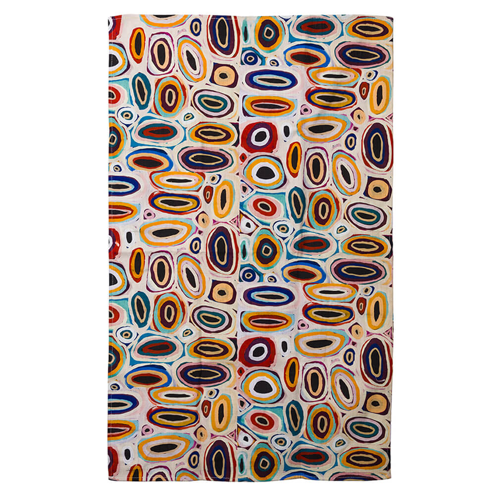 Australian Souvenir Tea Towel Aboriginal Art by Gladys Kuru Bidu Australian Made by Alperstein