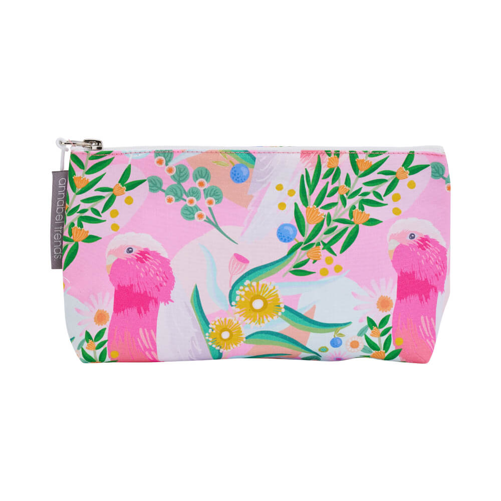 Australian Souvenir Toiletry Bags Pink Galahs Made in Australia by Annabel Trends Small