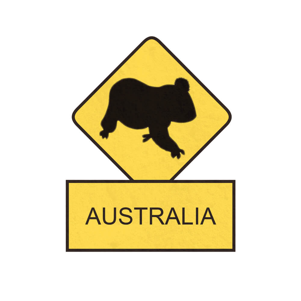 Australian Made Souvenirs Koala Roadsign Fridge Magnet