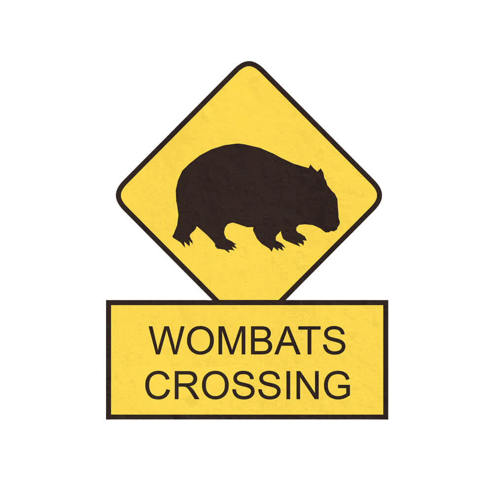 Australian Souvenirs Wombat Roadsign Magnet