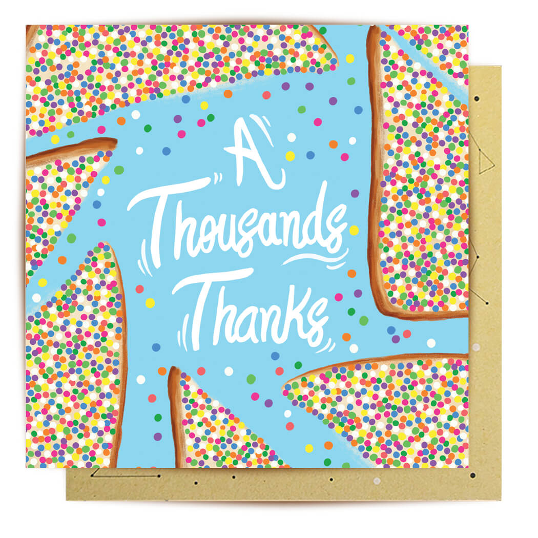 Australian Themed Thank You Card Fairy Bread Thanks