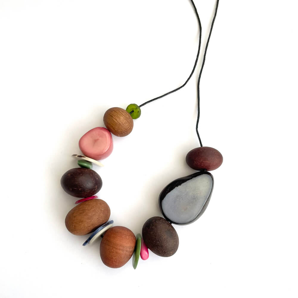 Australian Wooden Beads Necklace by TheSpottedQuollStudio