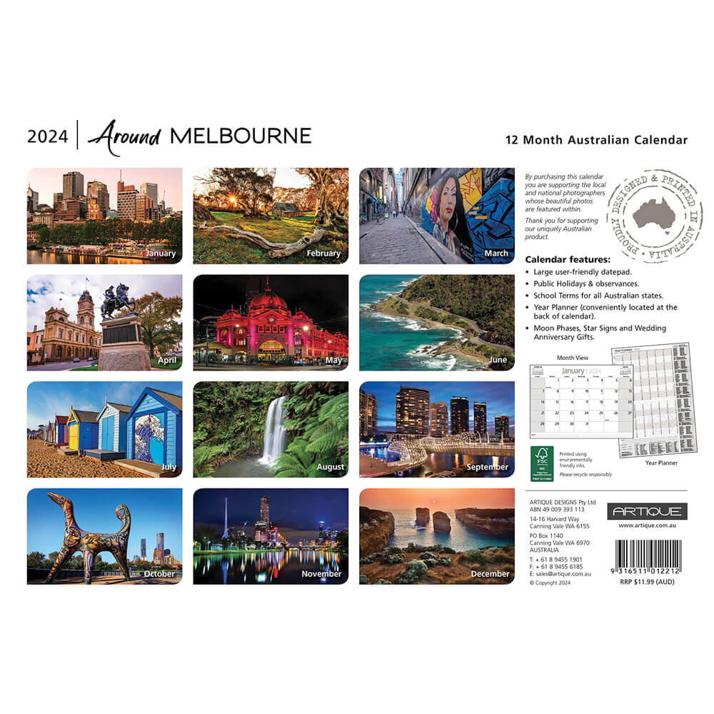 2024 Melbourne Calendar for the Best Souvenirs from Australia Bits of