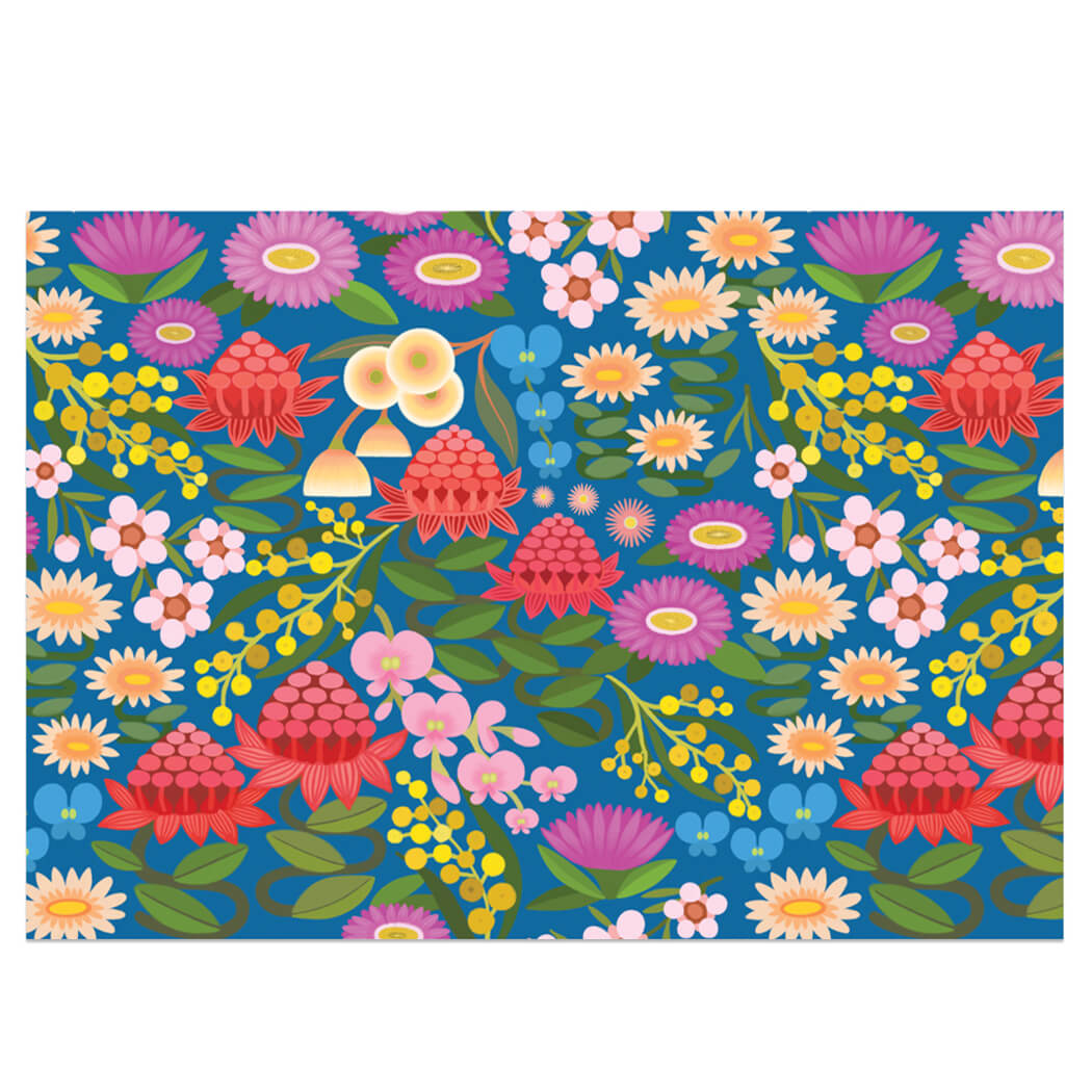 Australian native flowers wrapping paper by Earth Greetings and Claire Ishino