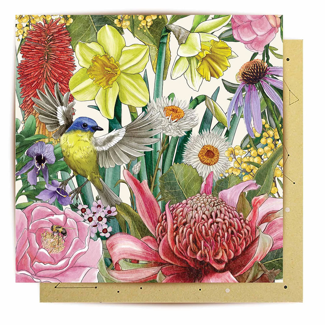 Australian Florals Greeting Card of the Royal Botanic Gardens by La La Land