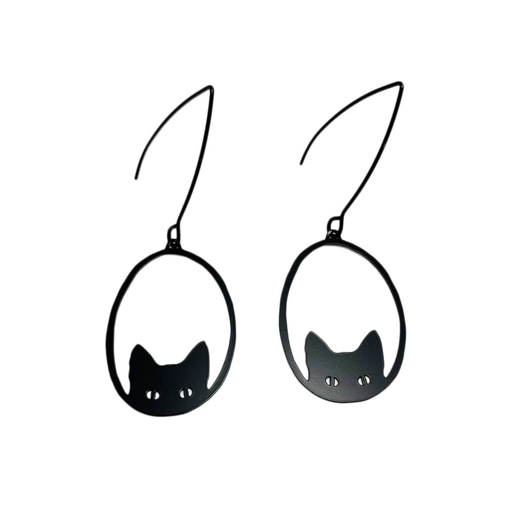 Australian Gifts for Women Black Cat Earrings by Denz