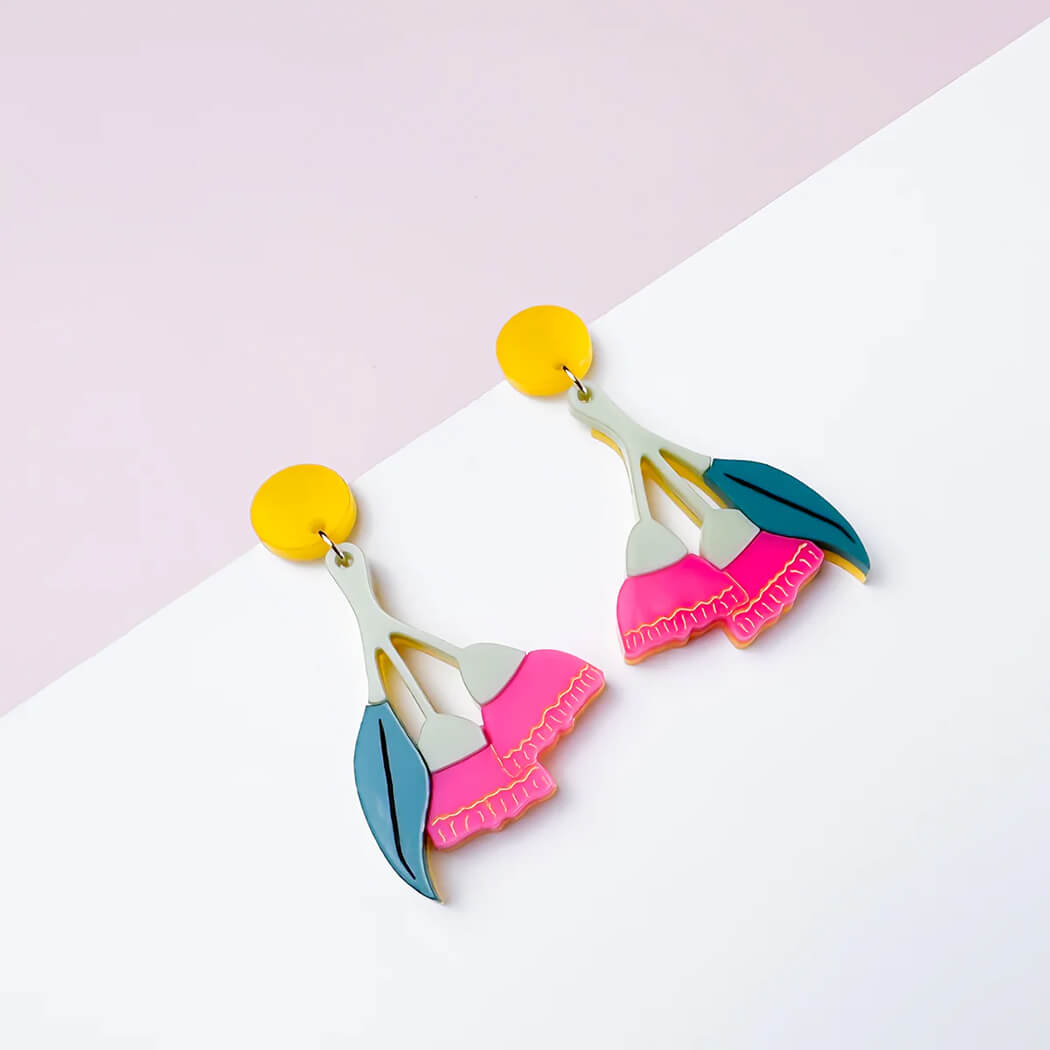 Australian gifts for women eucalyptus dangle earrings