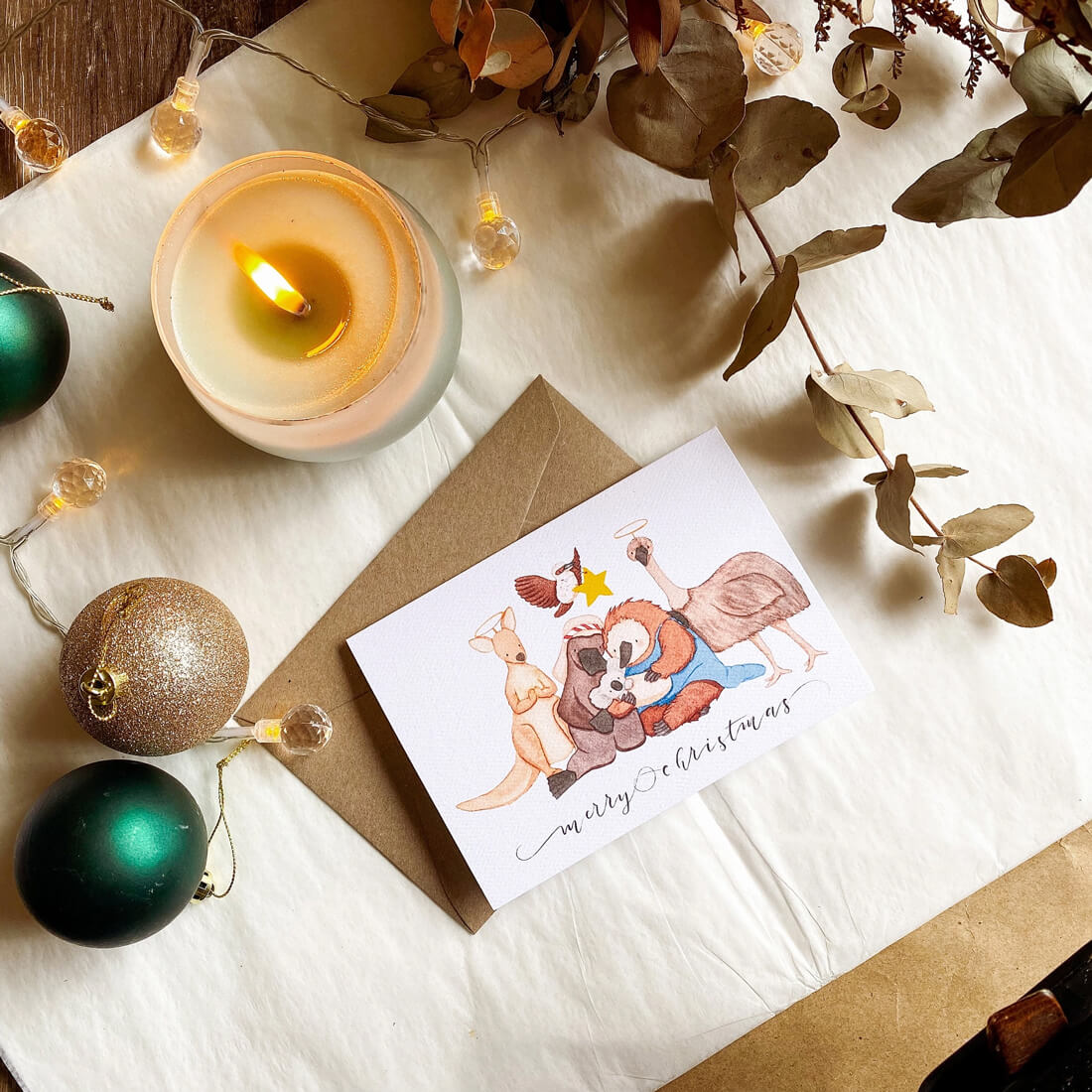 Australiana Natiivity Christmas Card by The Wattle Studio