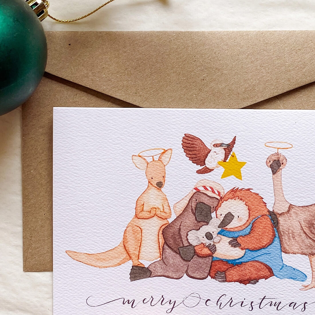 Australiana Nativity Christmas Card Made in Australia