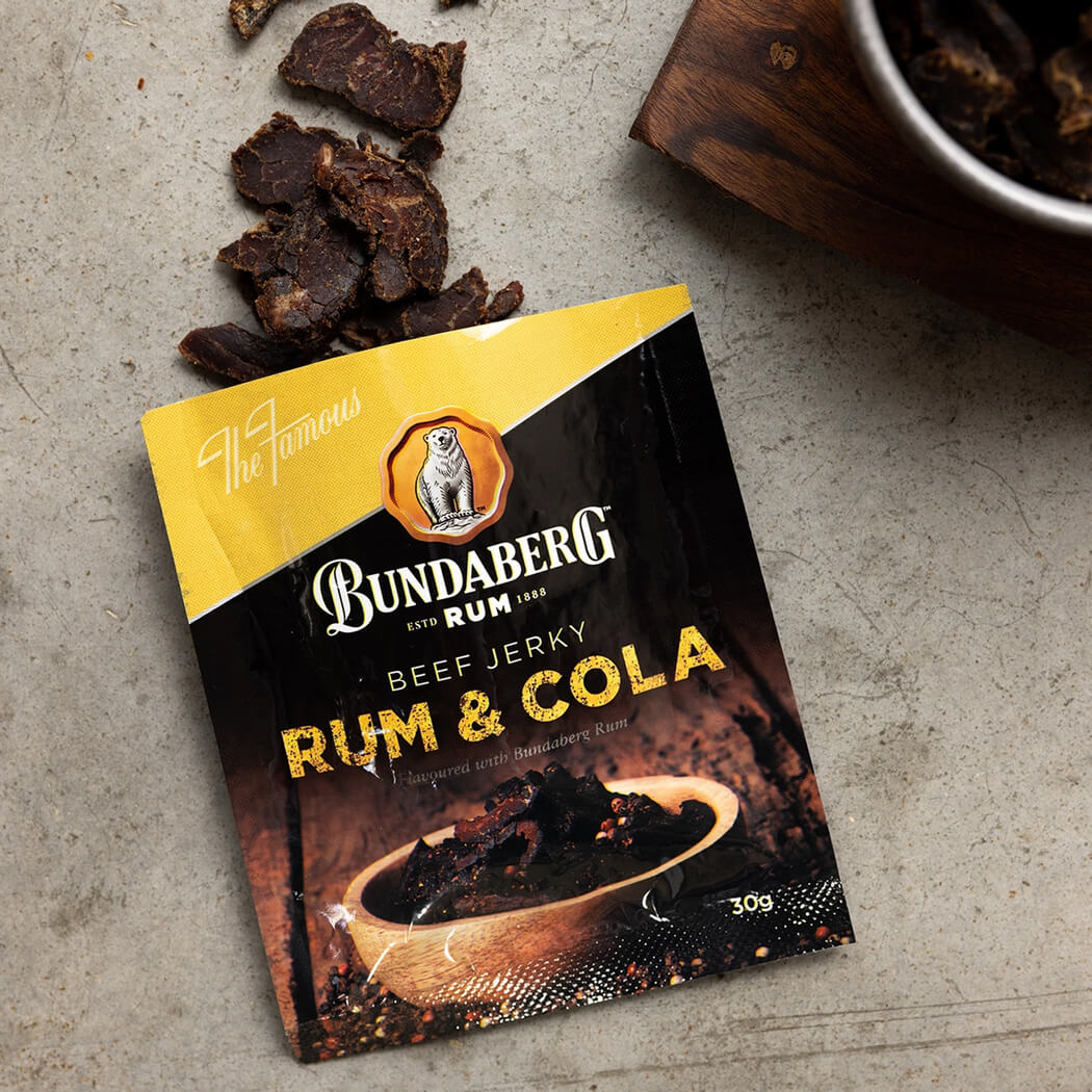 Bundaberg Rum and Cola Beef Jerky for Australian Gifts for Fathers Day
