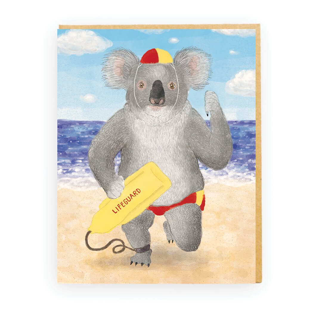 Cards Online Australia - Koala Lifeguard Blank Inside
