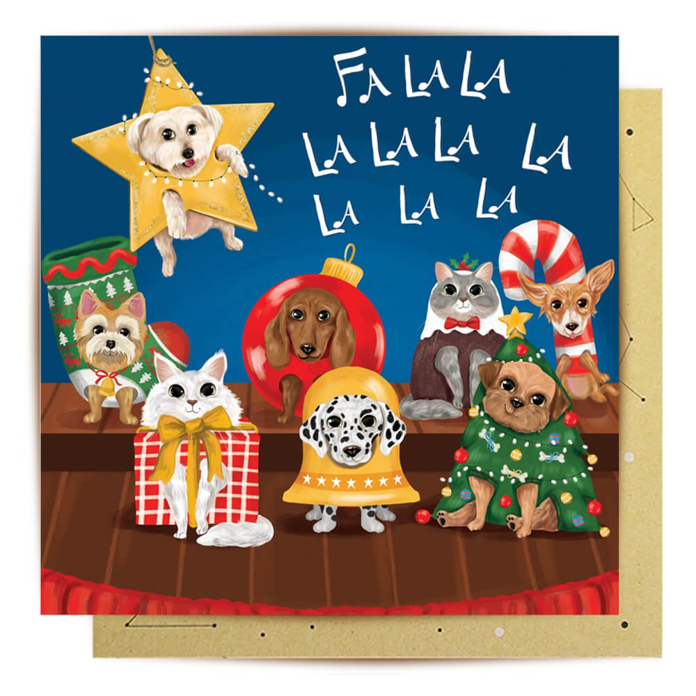 Christmas Card for Dog Lovers Made in Australia by La La Land