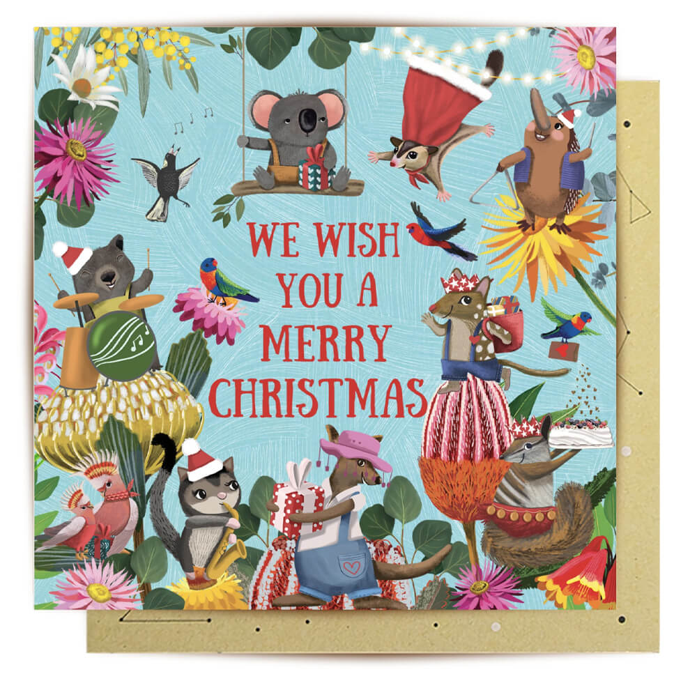 Christmas Cards Australia by La La Land - Merry Christmas Aussie Animals