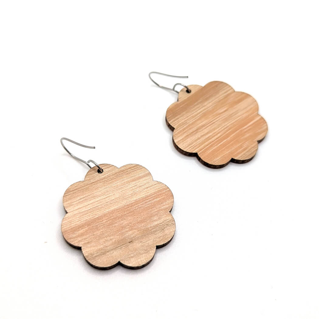 Cockatoo Leaves Wooden Earrings