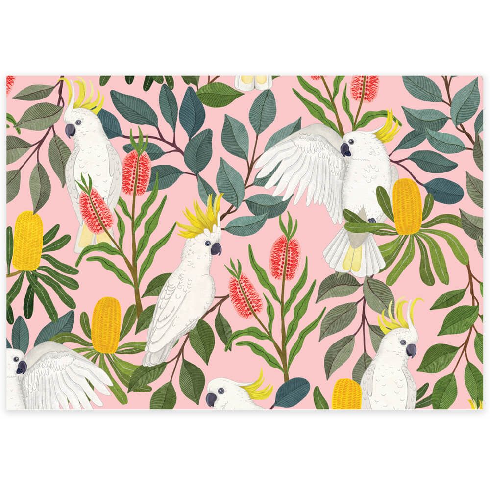 Cockatoo Wrapping Paper Australian Made for Aussie Gifts