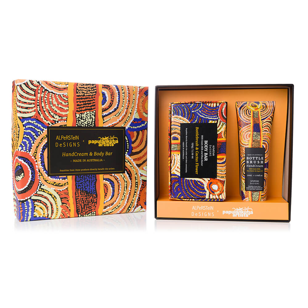 Corporate Christmas Gifts Australia an Aboriginal Giftset with Hand Cream and Soap by Alperstein Designs