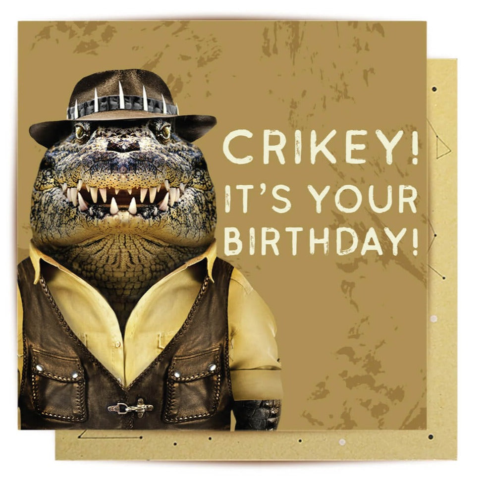 Crikey Its Your Birthday Crocodile Greeting Card Australia