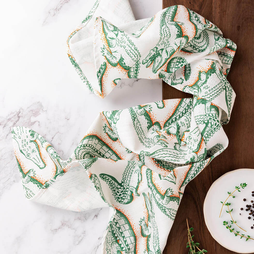Australian made Crocodile Souvenir Tea Towel