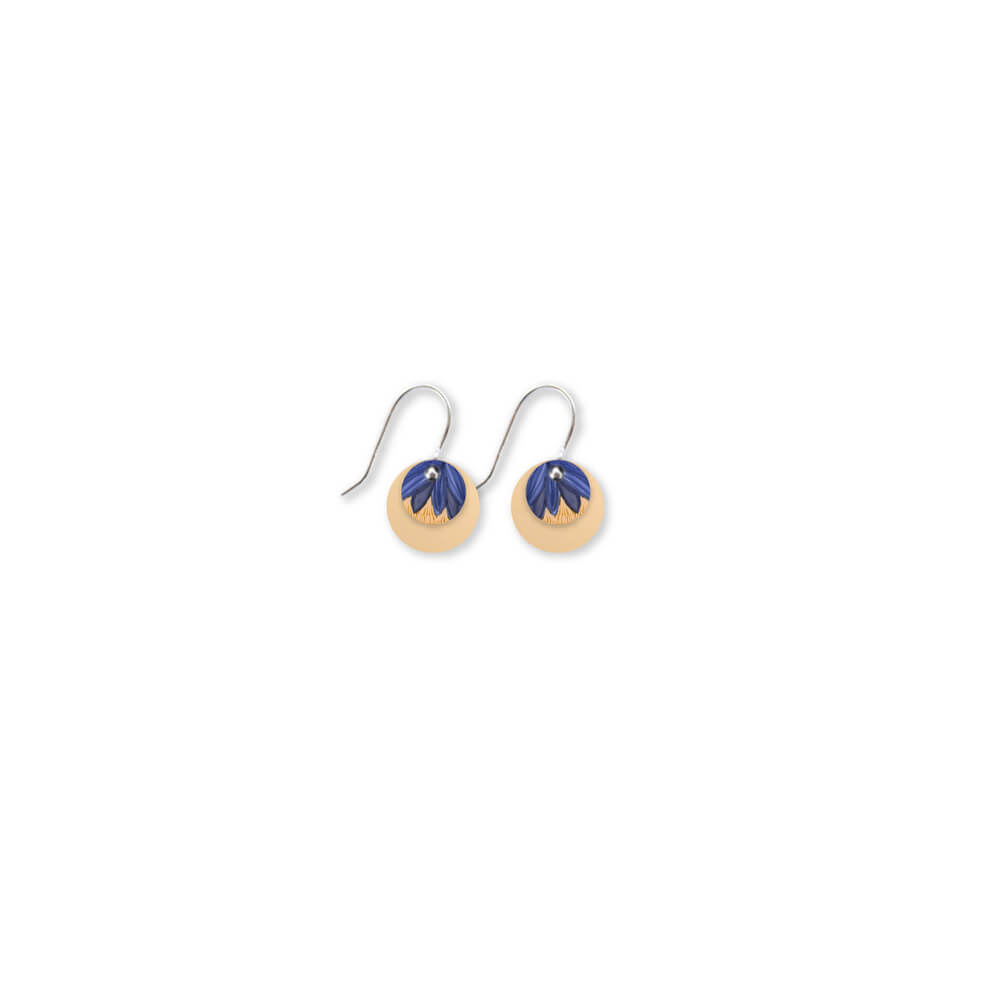 Dainty Blue Earrings Kirsten Katz Botanic Blues Layered Small Circle Drops