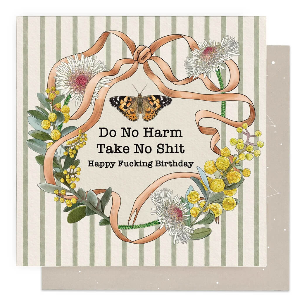 Do No Harm Happy Birthday Card by La La Land