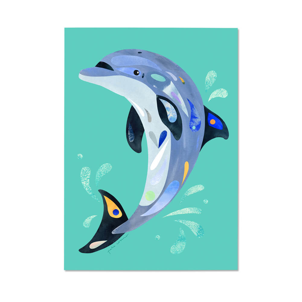 Dolphin Fine Art Print in A4 by Pete Cromer for an Australian Gift or Souvenir