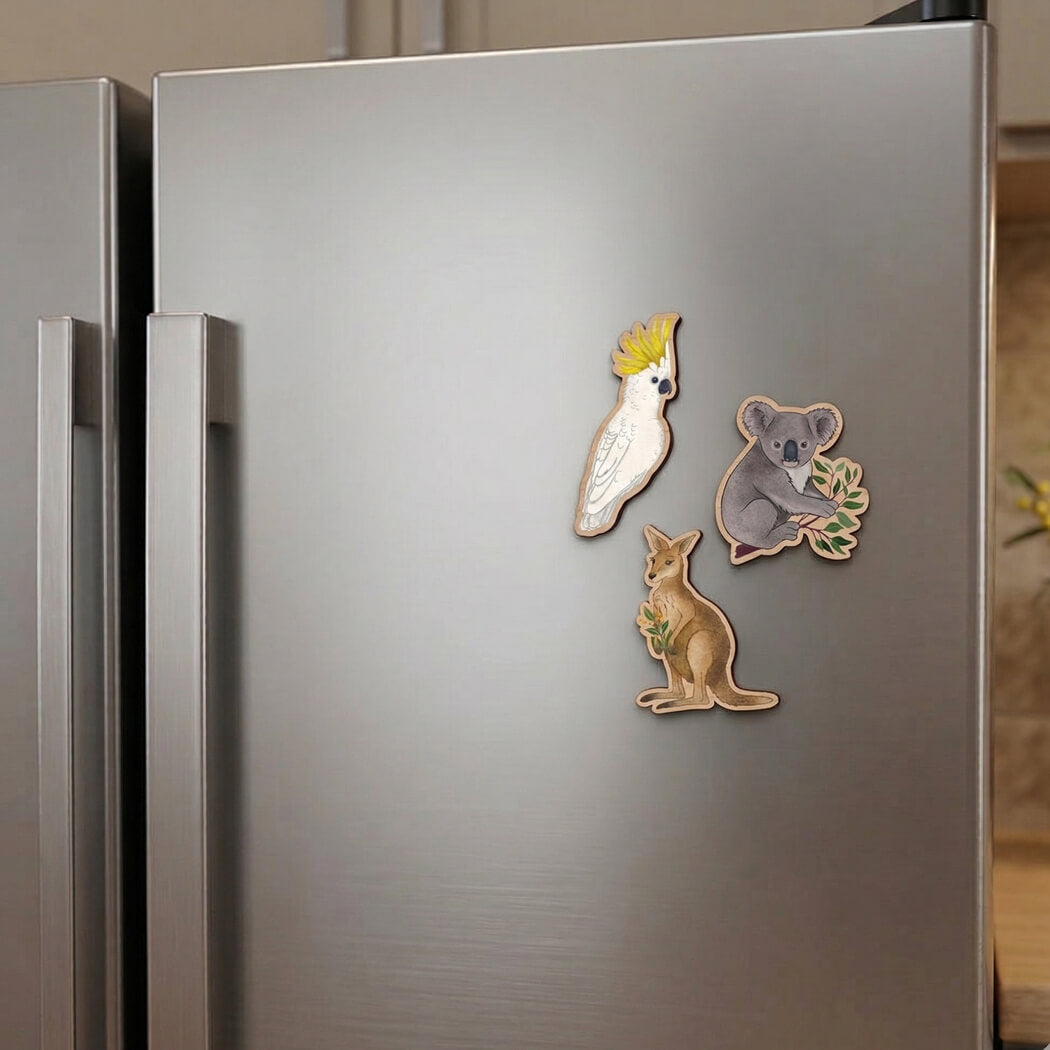 Earth Greetings wooden souvenir magnets