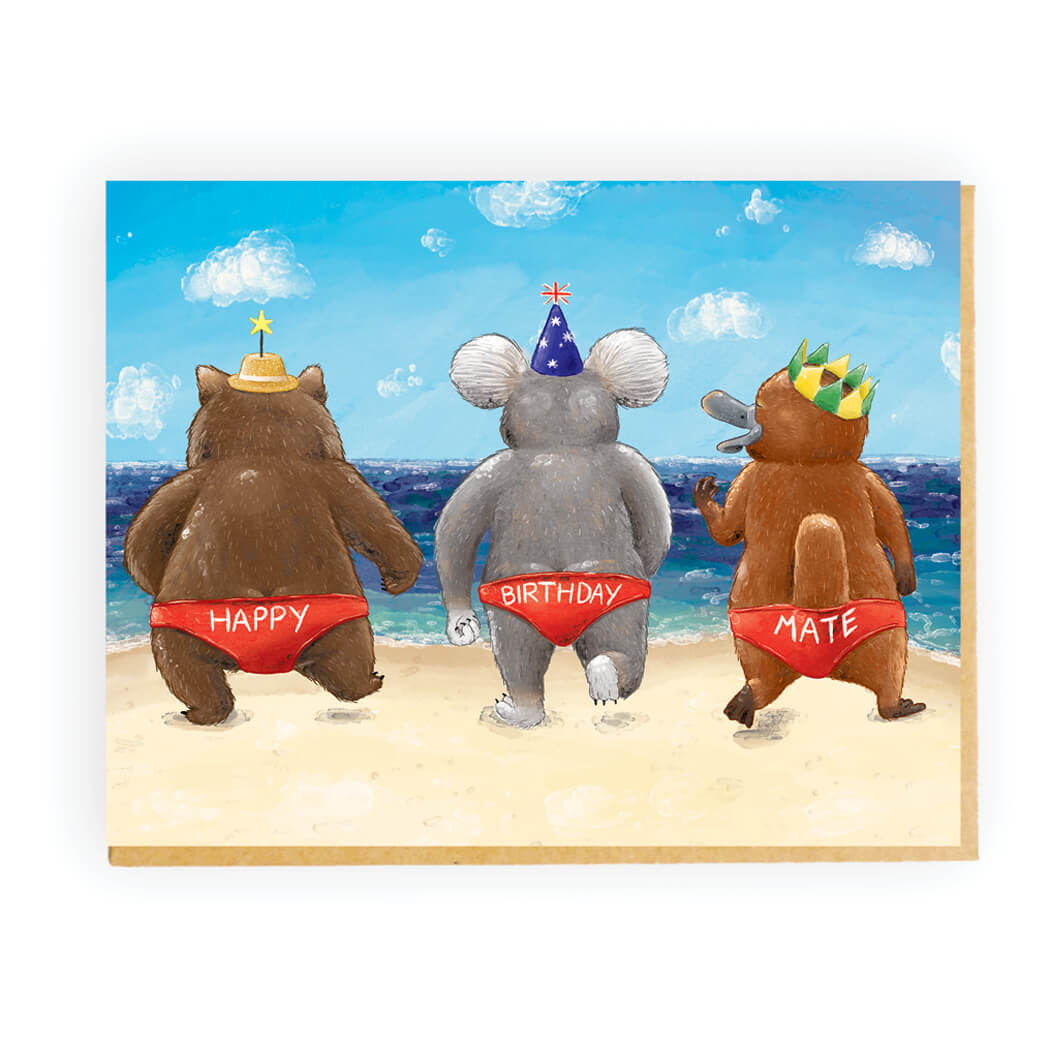 Funny Birthday Cards Australia | Aussie Animals Happy Birthday Made Card