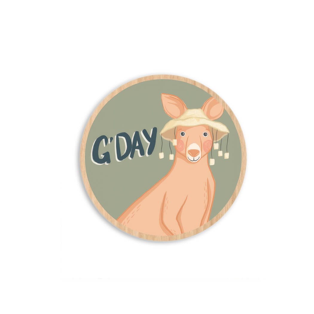 G'Day Kangaroo Wooden Magnet