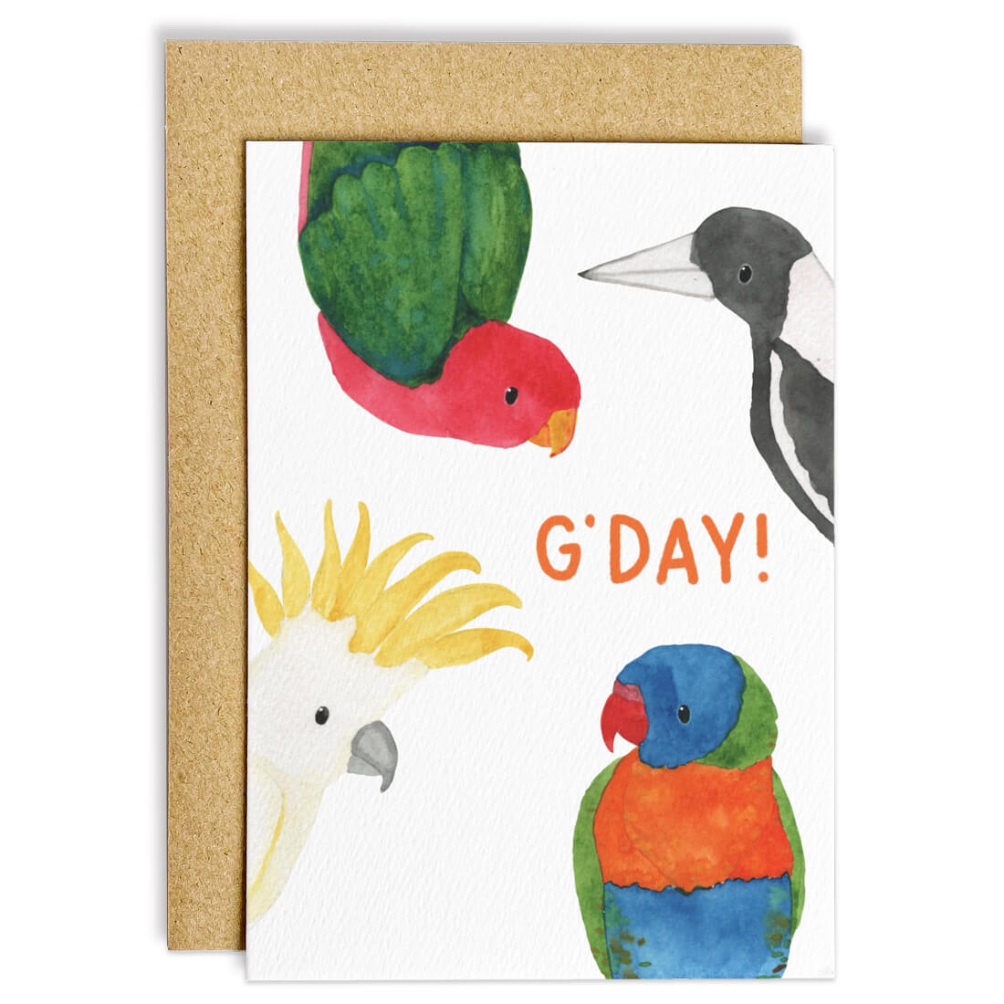G'Day Native Birds Australian Greeting card by The Wattle Studio