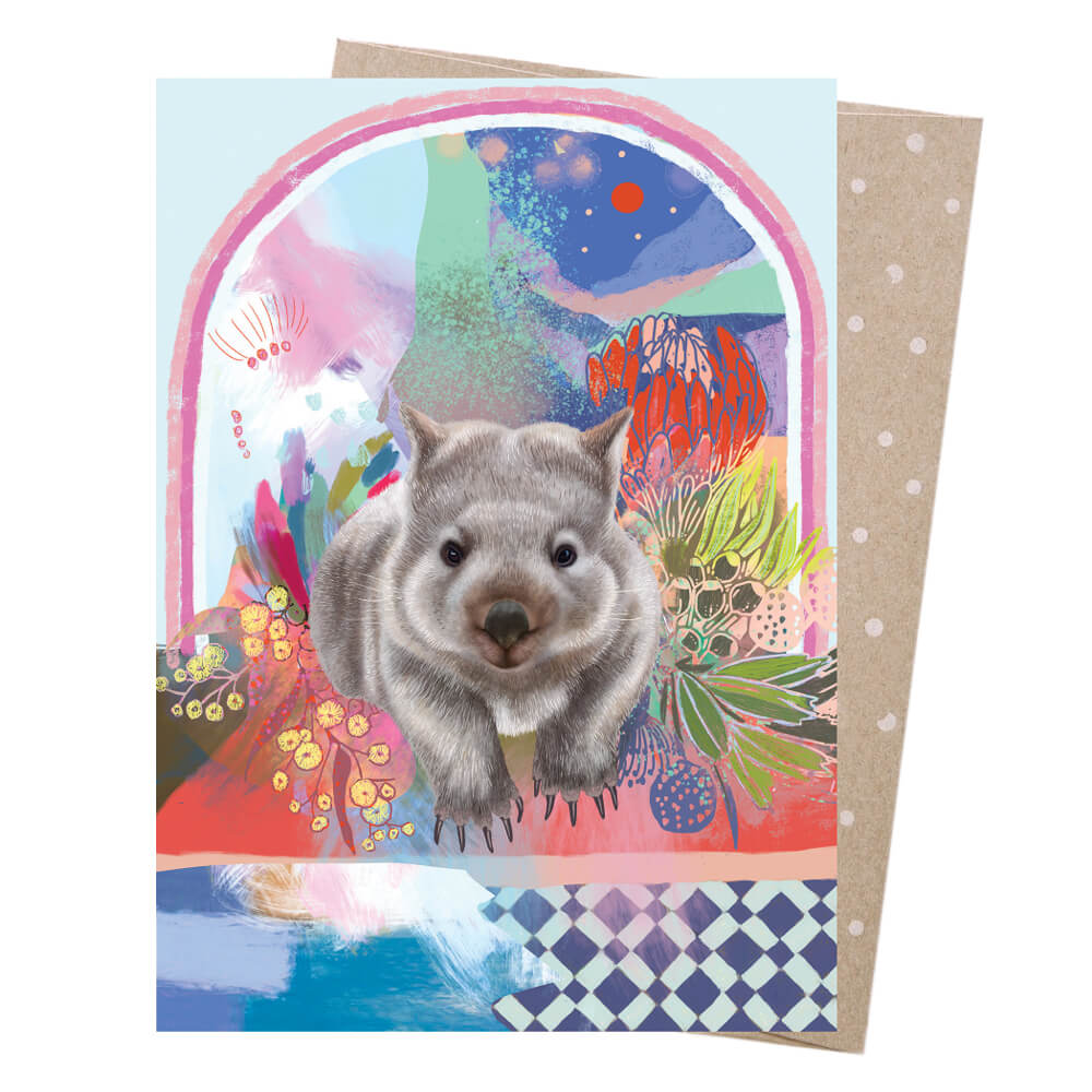 Wombat Greeting Cards Australia Blank Inside by Earth Greetings