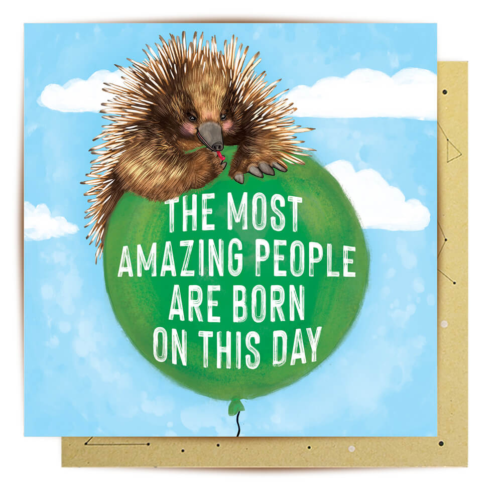Greeting cards Australia Happy Birthday Echidna
