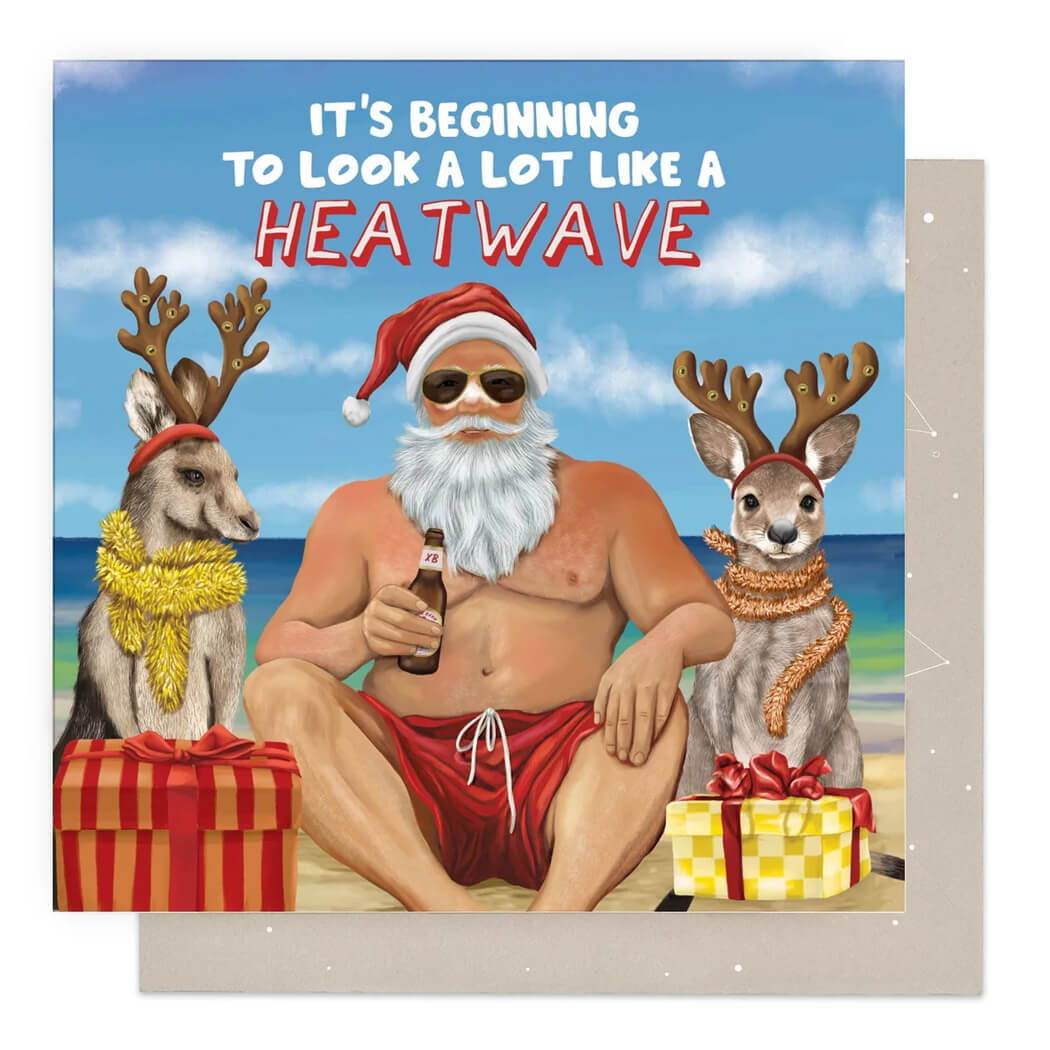 Funny Australian Christmas Card | Santa Heatwave