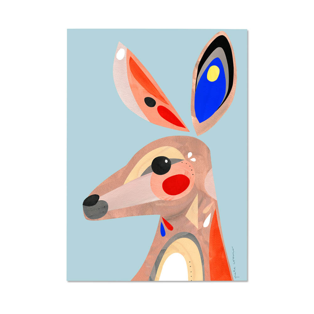 Kangaroo Fine Art Print in A4 by Pete Cromer for an Australian Gift or Souvenir