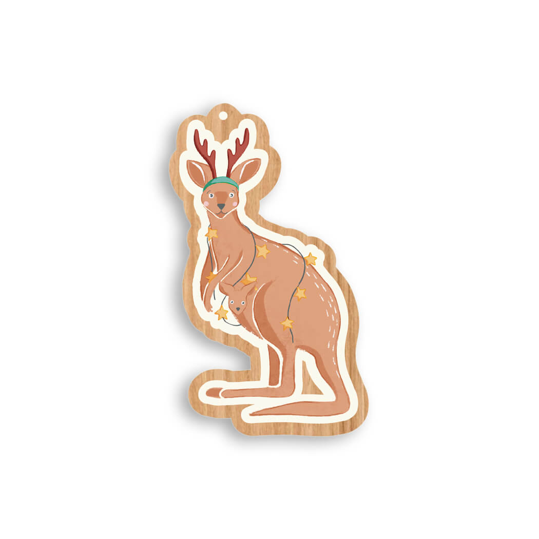 Kangaroo Gifts Australia Wooden Christmas Decoration