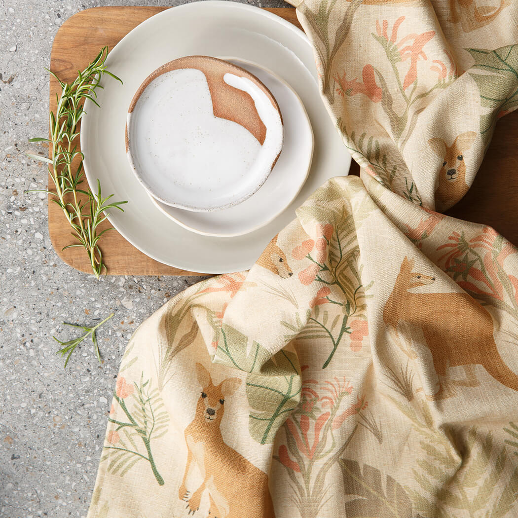 Kangaroo Tea Towels Australia by Alperstein Designs and Australian Made