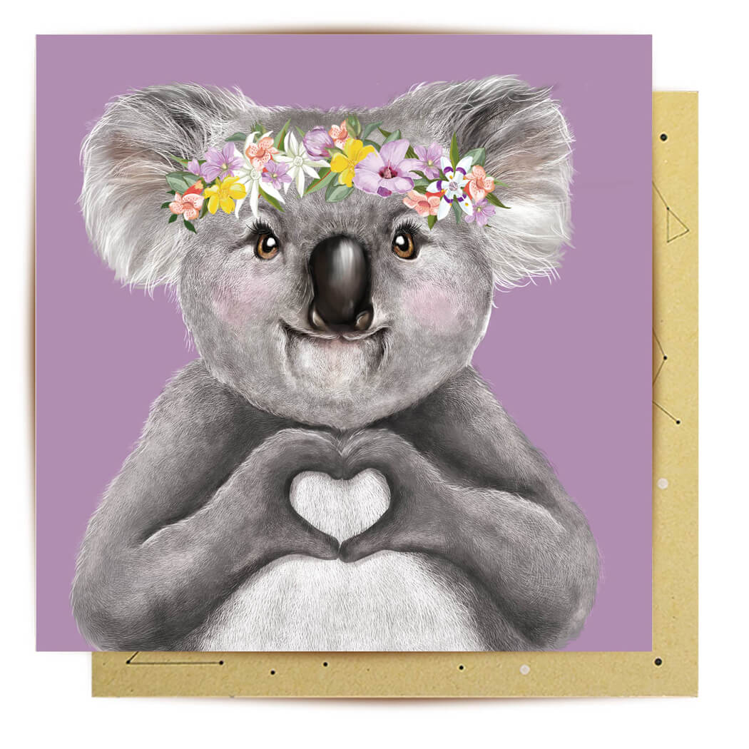 Koala Love Greeting Card Australia by LaLaLand