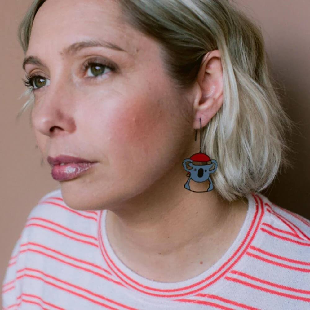 Koala Christmas Earrings Made in Australia