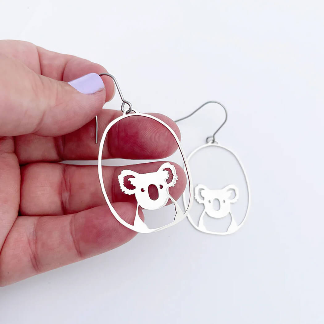 Koala Gifts Solver Earrings Made in Australia by Denz