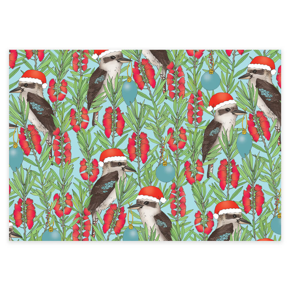 Kookaburra Christmas Wrapping Paper for Australian Gifts