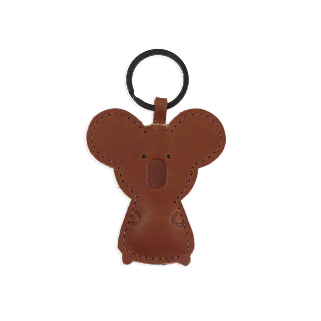Leather koala keyring bag charm for Australian souvenirs