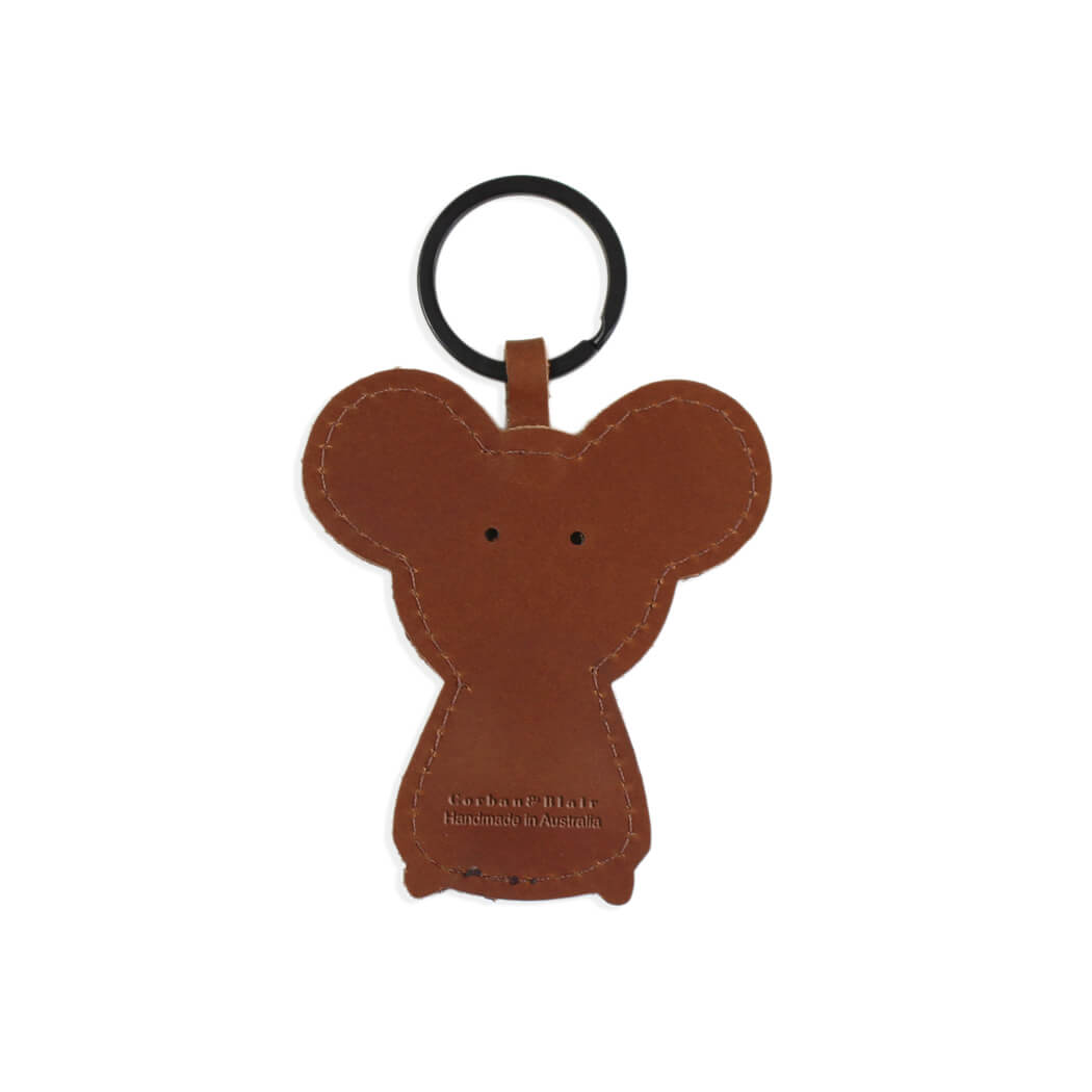 Leather keyring koala Australian made