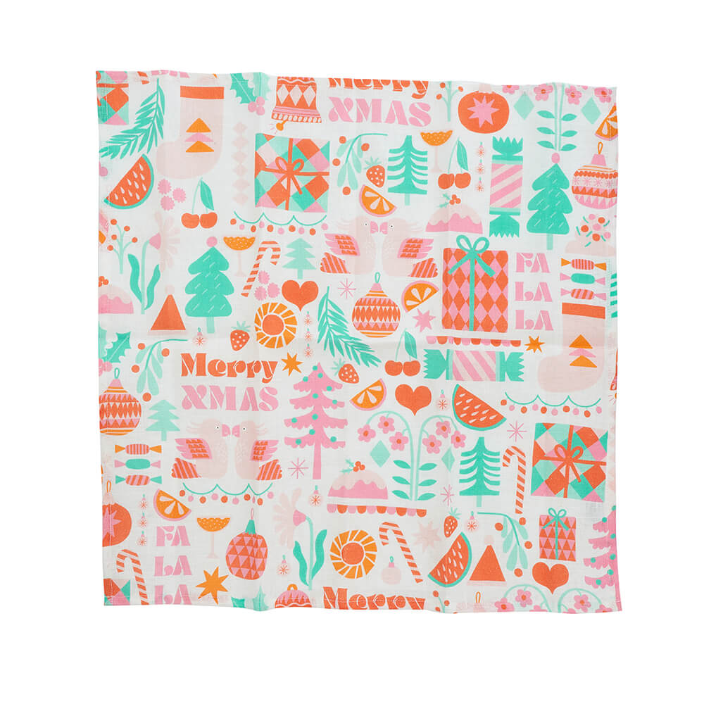 Linen Napkins Australia Merry Christmas Pack if 4 by Annabel Trends