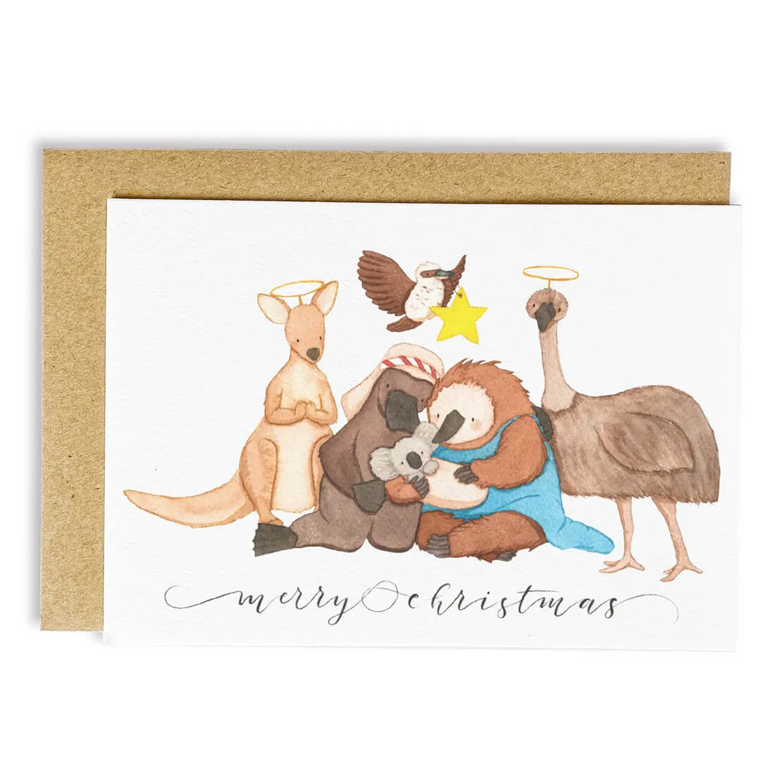 Merry Christmas Australian Bush Nativity Card by The Wattle Studio